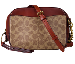 Signature Canvas Crossbody, Leather, Brown, M1780-31208, 2*